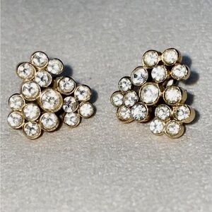 Trifari Rhinestone Cluster Earrings